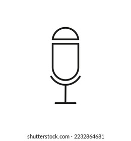 simple design micrphone icon, illustration ,line art, vector