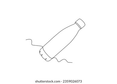 A simple design mini tumbler. Tumbler one-line drawing