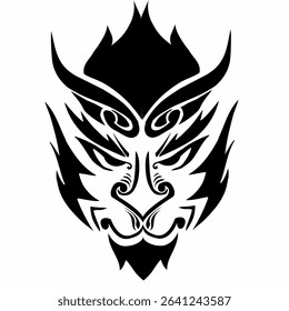 Simple design of the monkey head in black and white