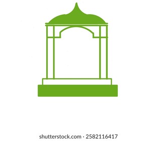 Simple design of mosque portico gate illustration