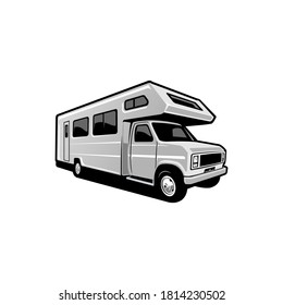 Simple design with motorhome vector