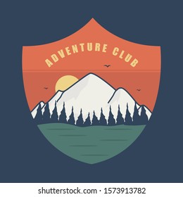 simple design mountain brand clothing illustration 