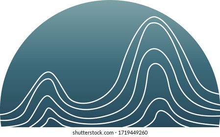Simple Design Mountain full Colour For logo, Brand, and Icon