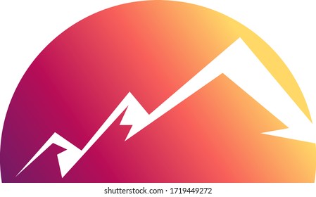 Diseño simple Montaña Color completo Para logotipo, marca e icono