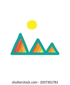 simple design of mountain landscape outdoor