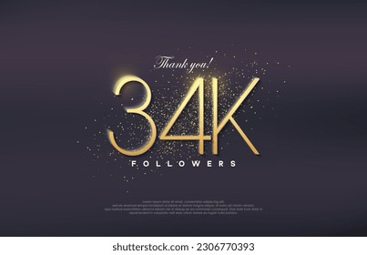 Diseño simple número 20. Celebración de conseguir 34 mil seguidores.