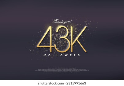 Simple design number 20. Celebration of achieving 43k followers number.
