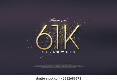 Simple design number 20. Celebration of achieving 61k followers number.