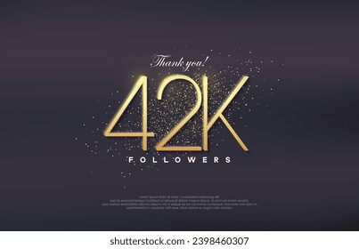 Diseño simple número 20. Celebración de conseguir 42 mil seguidores.
