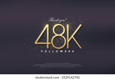 Simple design number 20. Celebration of achieving 48k followers number.