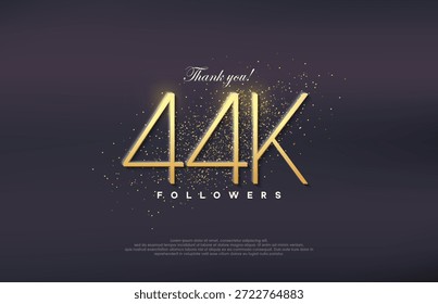 Diseño simple número 20. Celebración de lograr un número de seguidores de 44k.