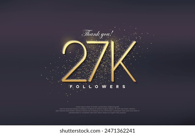 Simple design number 27k. Celebration of achieving 27k followers number.