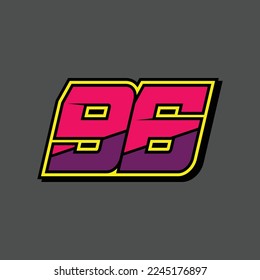 Simple número de diseño para todos sobre deportes y carreras. Número de carreras 96