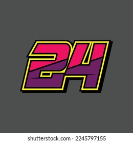 Simple design number for all about sports and racing. Racing number 24