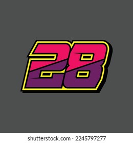 Simple design number for all about sports and racing. Racing number 28