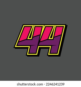 Simple design number for all about sports and racing. Racing number 44