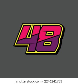 Simple número de diseño para todos sobre deportes y carreras. Número de carreras 48