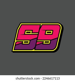 Simple design number for all about sports and racing. Racing number 59