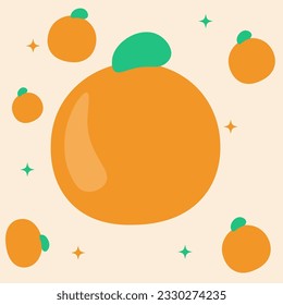 diseño sencillo de ilustración de fruto anaranjado