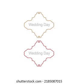 Simple Design Ornaments Brown, Red Isolated on White