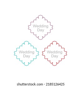 Simple Design Ornaments ( Purple, Blue, Red ) Isolated on White