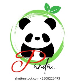 simple design with panda theme. Design for t-shirts, banners, shop logos.