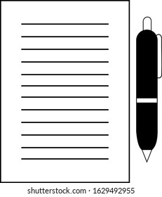 A simple design of paper and pen icon