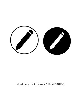 simple design pencil icon. Round background pencil symbol