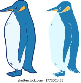 Simple design penguin material illustration