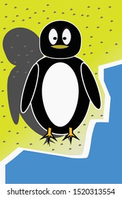 simple design penguin on the beach