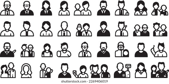 Einfaches Design People Avatar Icon Pack