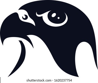 Simple Design Of Peregrine Falcon Head Vector