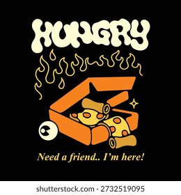 simple design of a pizza image complete with its box.
