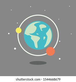 Simple design Planet Earth icon from astronomy. Flat design planet earth for element design or background. Vector illustration EPS.8 EPS.10