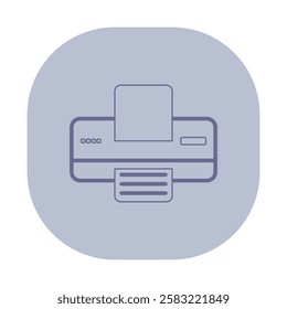 Simple design of printer in business context. Ideal for use in office-related materials or digital presentations