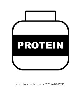 Icono de botella de proteína de diseño simple. Vector.