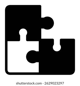 einfaches Design des Puzzles flaches Symbol