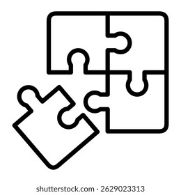 simple design of puzzle flat icon