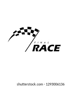 simple design race flag logo template, Race flag Icon - Vector