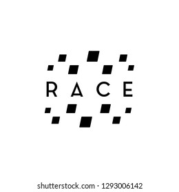 simple design race flag logo template, Race flag Icon - Vector