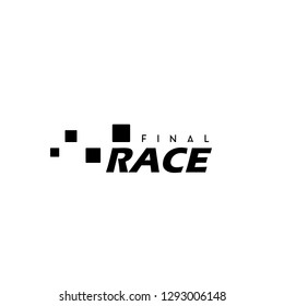 simple design race flag logo template, Race flag Icon - Vector