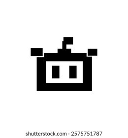 simple design of robot head logo, robot logo, robot icon