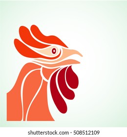 simple design rooster's head