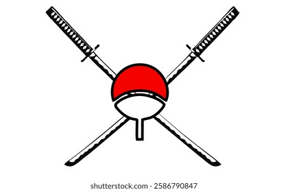 Simple design of the samurai sword and the logo of the Uciha clan