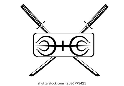 Simple design of the samurai sword and the Senju clan logo