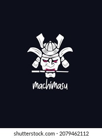 Simple design samurai warrior illustration