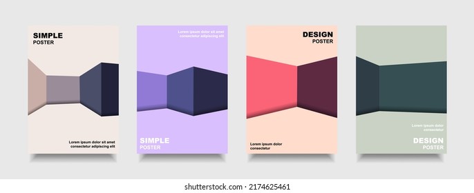 Simple design shape cover and poster background modern color