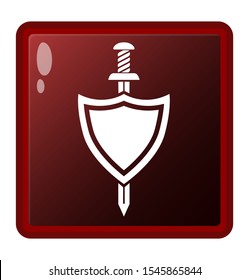 simple design with shield sword logo icon vector