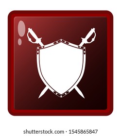 simple design with shield sword logo icon vector