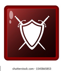 simple design with shield sword logo icon vector